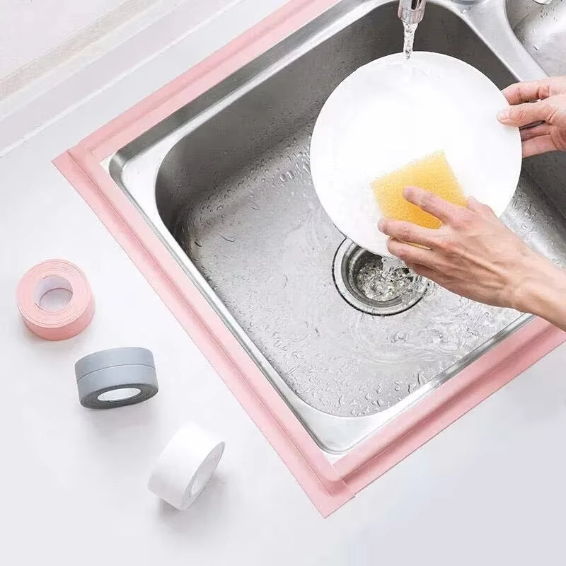 1 Roll of Kitchen Anti-Mold and Waterproof Tape, Moisture-Proof Kitchen and Bathroom Sink Gap, Beautiful Seam Toilet Sticker, Co