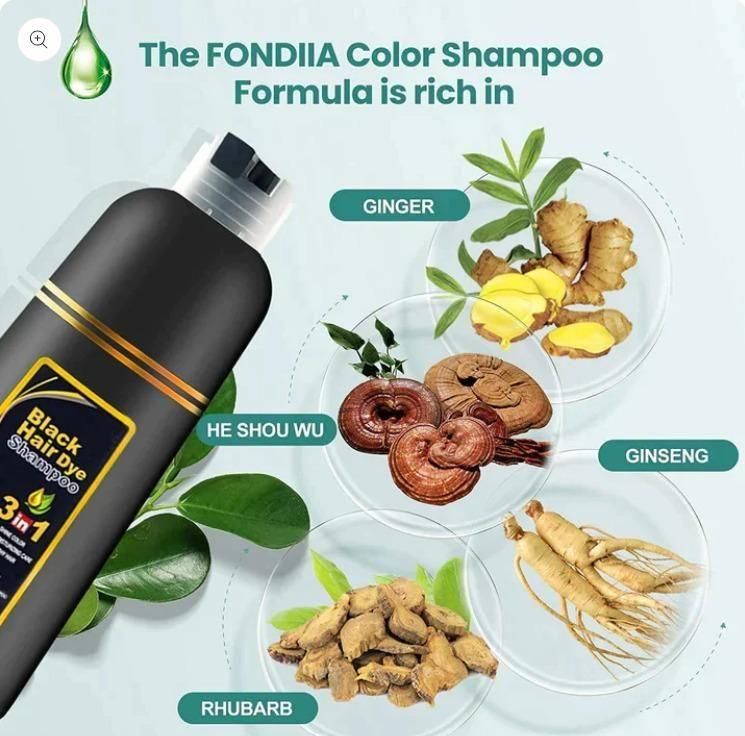 Unisex Instant Black Herbal Hair Dye Shampoo for Grey Hair